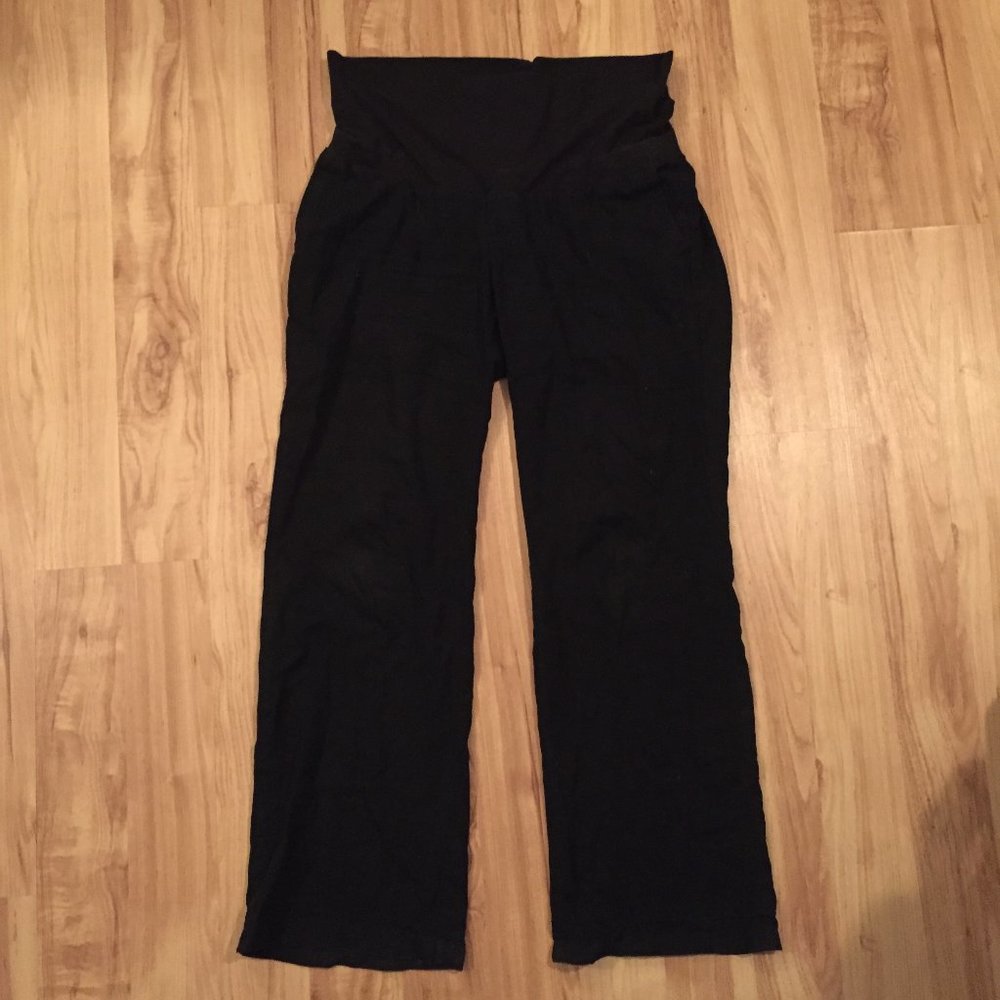 Old Navy // Black Linen Maternity Pants